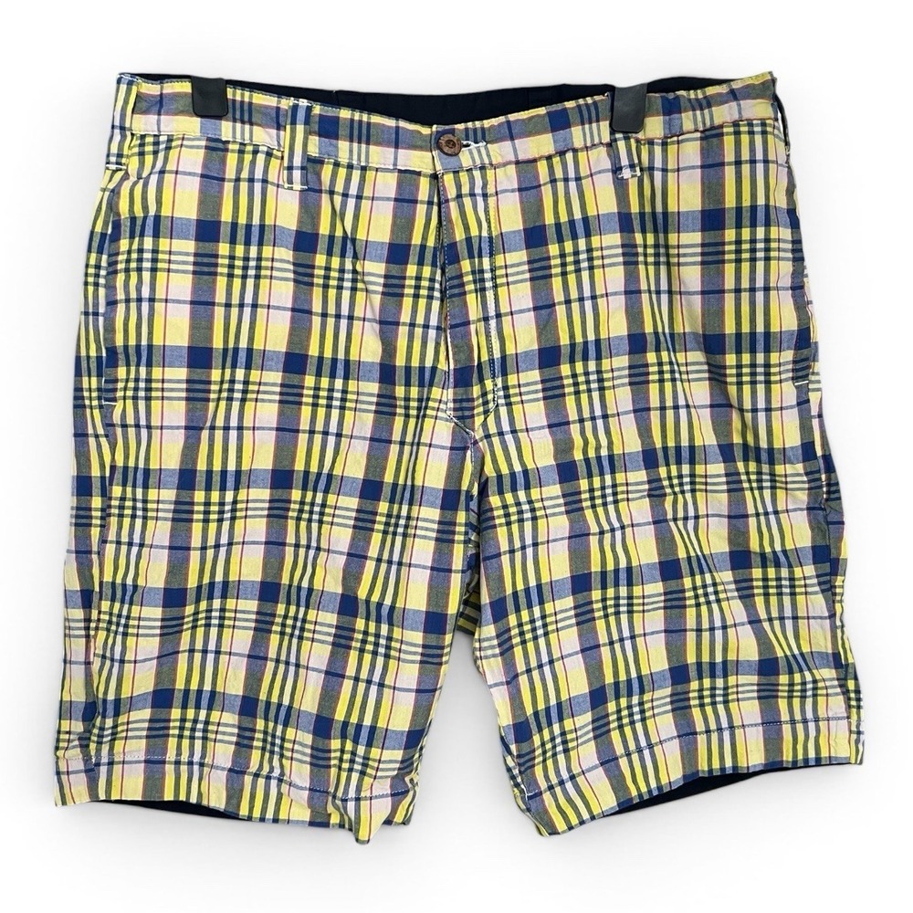 Olde School Brand Men's Reversible Shorts Size 36 Plaid / Navy Cotton Casual